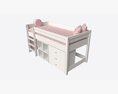 Cilek Montes Loft Bed with Dresser and Shelves Modèle 3d