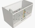 Cilek Montes White Baby Crib 3d model