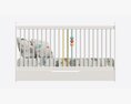 Cilek Montes White Baby Crib 3d model