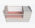 Cilek Romantic Convertible Baby Bed 3d model