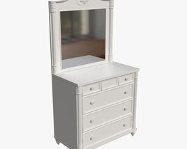 Cilek Romantic Dresser With Mirror Modelo 3d