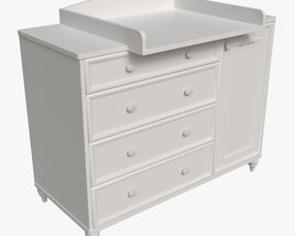 Cilek Romantic Dresser With Table 3D-Modell