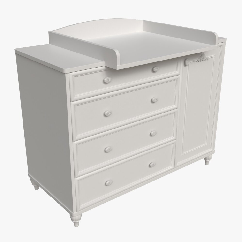 Cilek Romantic Dresser With Table Modello 3D