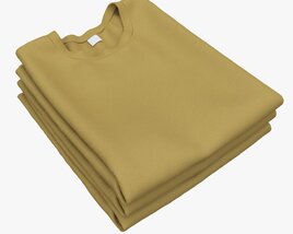 Clothing Classic Men T-shirts Stacked Brown 3D-Modell