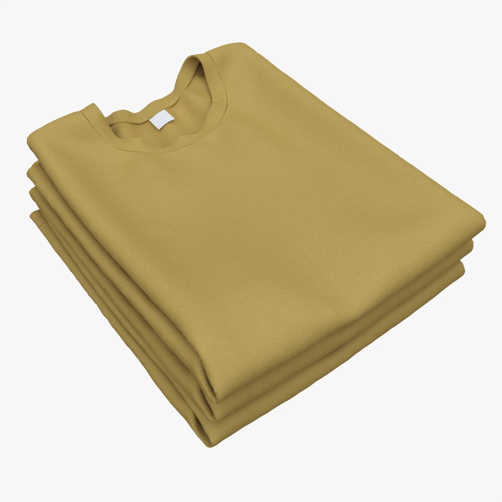 Clothing Classic Men T-shirts Stacked Brown 3D model
