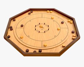 Crokinole Board Table Game Modelo 3d