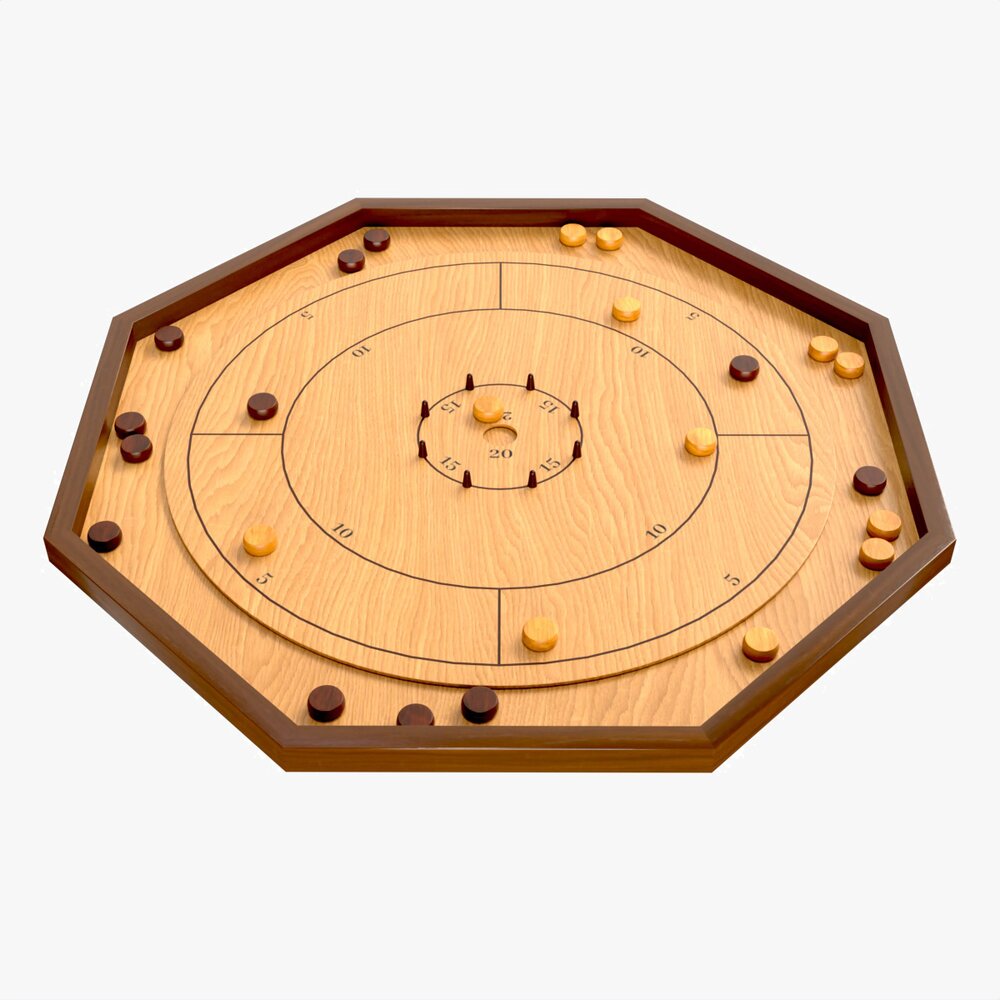 Crokinole Board Table Game 3d model