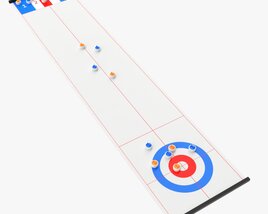 Curling And Shuffle Board Table Game Modèle 3D
