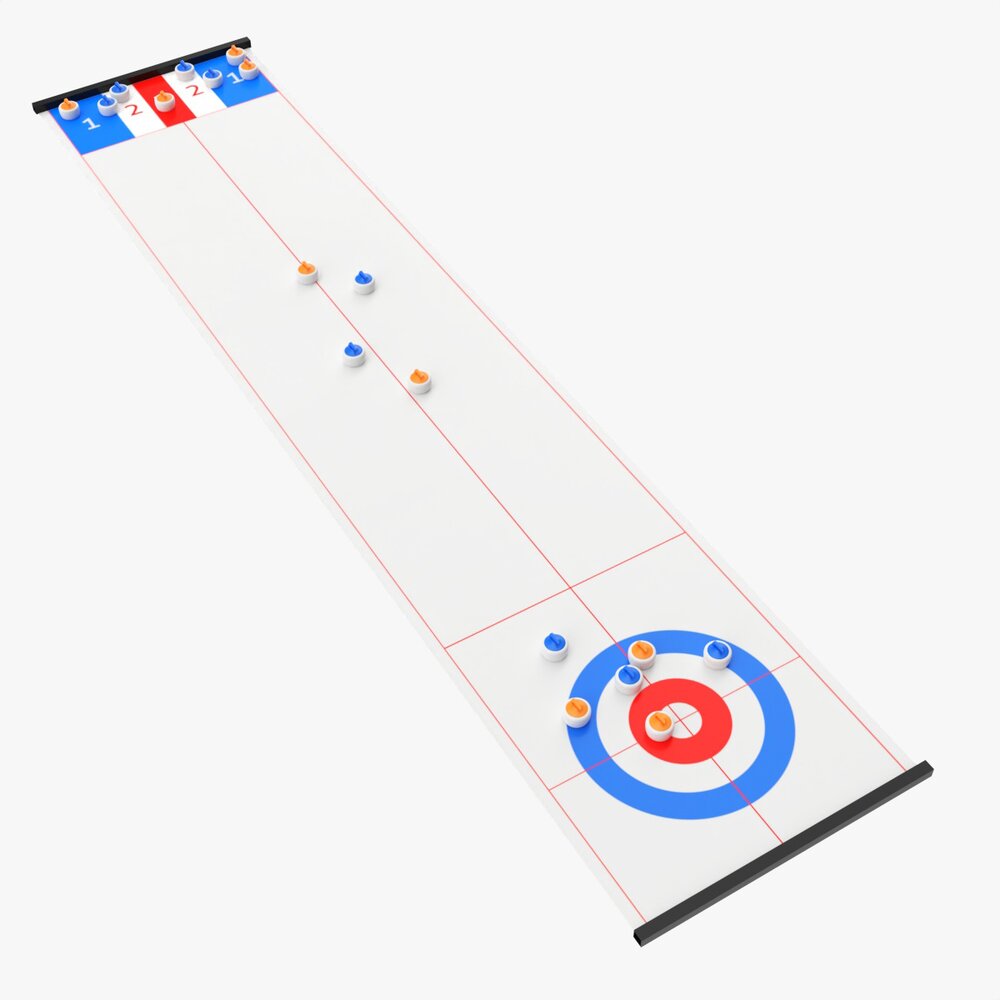 Curling And Shuffle Board Table Game 3D модель
