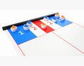 Curling And Shuffle Board Table Game 3D-Modell