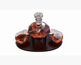 Diamond Whisky Decanter With Glasses And Wooden Holder Modelo 3D