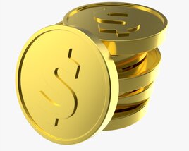 Dollar Coin Stack 3D-Modell