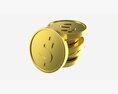 Dollar Coin Stack 3D 모델 