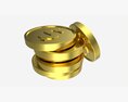 Dollar Coin Stack 3D 모델 