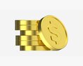 Dollar Coin Stack 3Dモデル