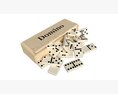 Dominoes with Wooden Box Table Strategy Game Modèle 3d