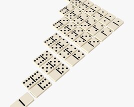 Dominoes Tile Set Table Strategy Game 3Dモデル