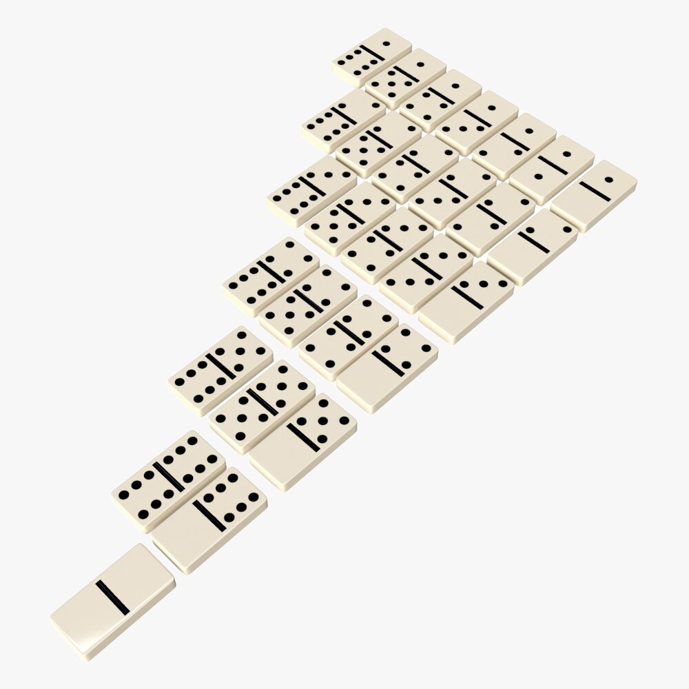 Dominoes Tile Set Table Strategy Game Modèle 3D