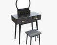 Dresser Set With Stool And Mirror 3D-Modell