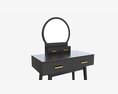Dresser Set With Stool And Mirror 3d model