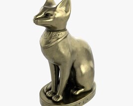 Egyptian Cat Statuette Modelo 3D