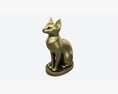 Egyptian Cat Statuette Patinated Modello 3D