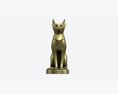 Egyptian Cat Statuette Patinated Modello 3D