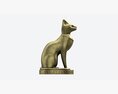 Egyptian Cat Statuette Patinated 3D 모델 