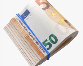 Euro Banknotes Folded And Tied 01 Modelo 3d