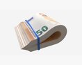 Euro Banknotes Folded And Tied 01 3D模型