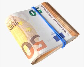 Euro Banknotes Folded And Tied 02 3Dモデル