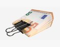 Euro Banknotes Folded With Clip 01 3D модель