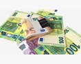 Euro Banknotes Folded With Clip 02 3d model
