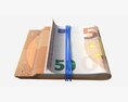 Euro Banknote Stack Tied With Rubber 3D модель