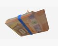 Euro Banknote Stack Tied With Rubber 3Dモデル