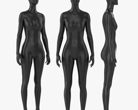 Female Mannequin Black Plastic Full Length 3D model