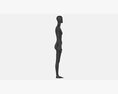 Female Mannequin Black Plastic Full Length 3D模型