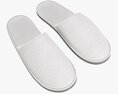 Foam Padded Home Slippers White 3d model