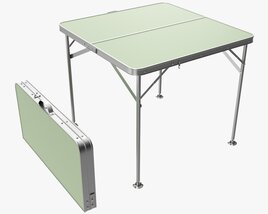 Folding Camping Table Folded And Unfolded 3Dモデル