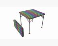 Folding Camping Table Folded And Unfolded 3d model