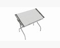Folding Glass Top Adjustable Drafting Table Modello 3D
