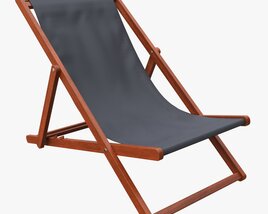 Folding Outdoor Wood Deck Chair 3D-Modell