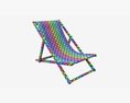 Folding Outdoor Wood Deck Chair 3D 모델 