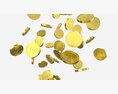 Gold Coins Falling 01 3D 모델 