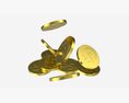 Gold Coins Falling 02 3D модель
