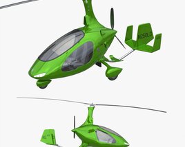 Gyroplane Autogyro Cavalon Green 3D model
