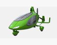Gyroplane Autogyro Cavalon Green Modèle 3d