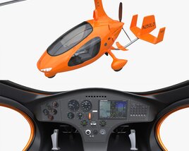 Gyroplane Autogyro Cavalon Orange Modèle 3D
