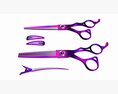 Hair Cutting Thinning Scissors Set Colorful 3D 모델 