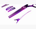 Hair Cutting Thinning Scissors Set Colorful Modèle 3d